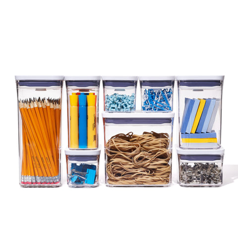 Muestras de uso diario para almacenar granos, pasta y especias con OXO POP.