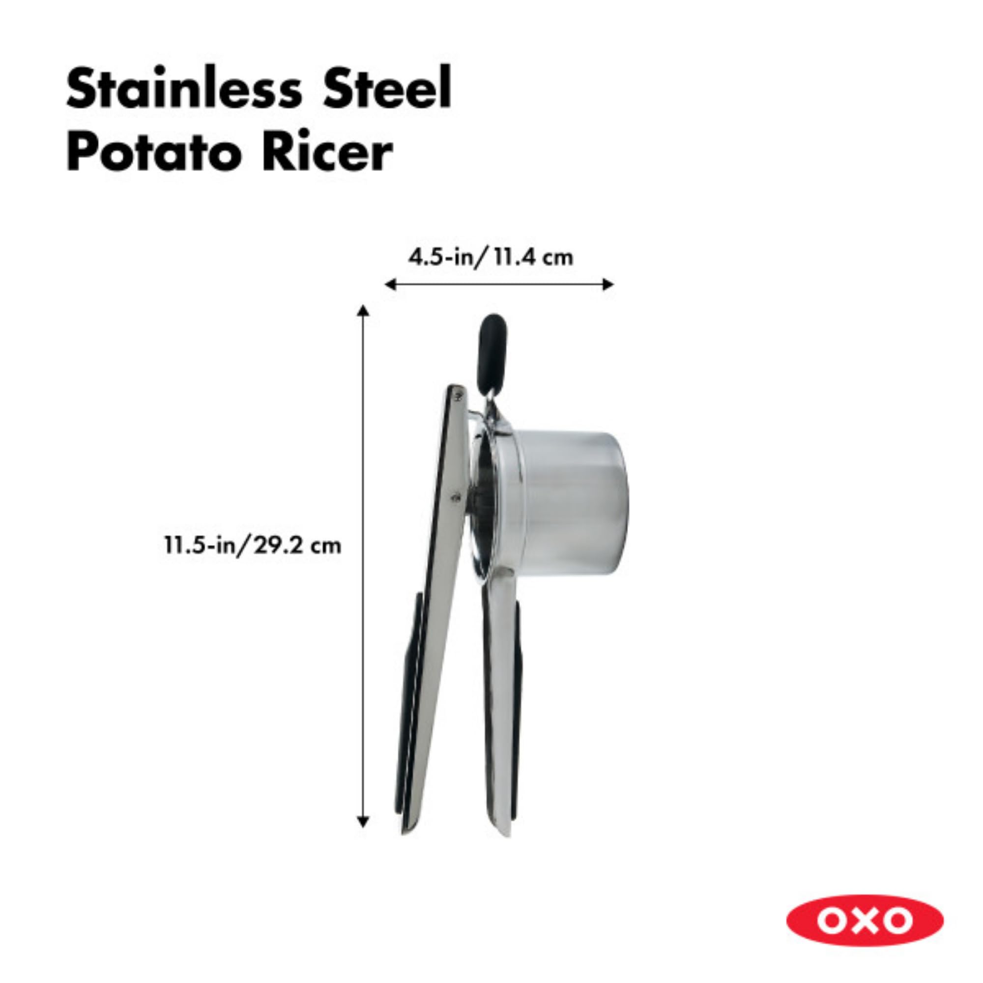 OXO Prensa patatas, acero inoxidable resistente para uso prolongado