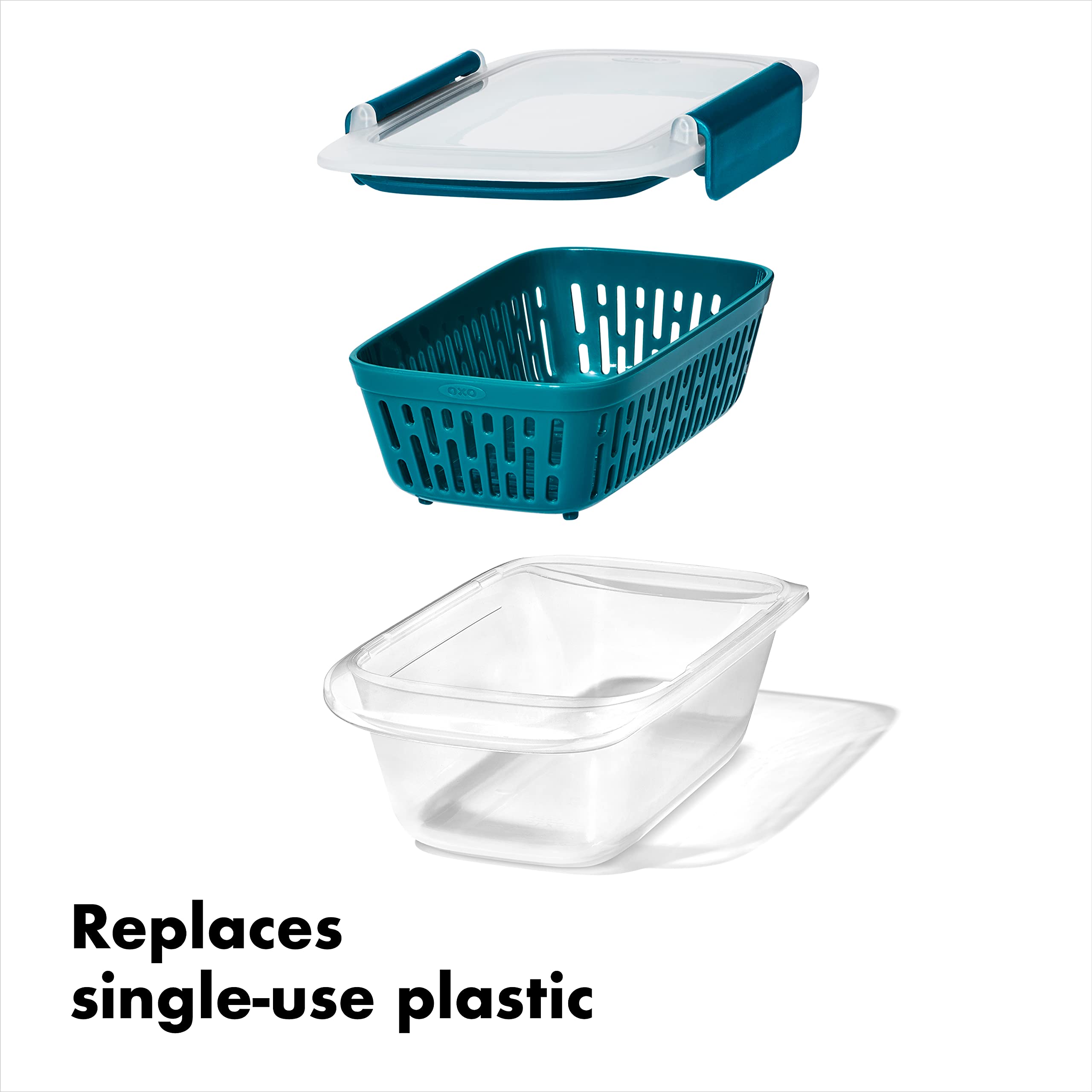 Diseño apilable de OXO Good Grips Prep & Go para ahorrar espacio