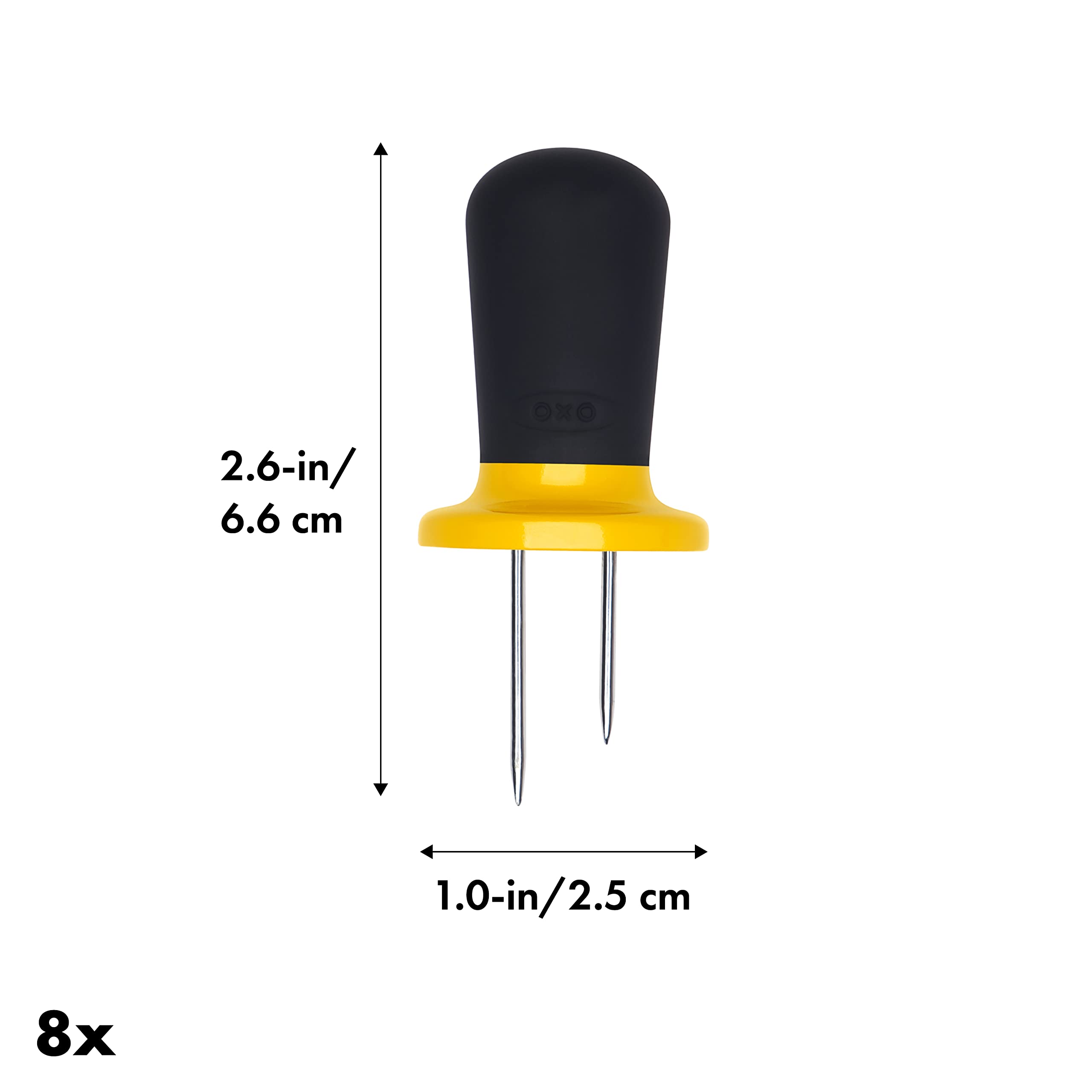 OXO Good Grips puntas de acero inoxidable fijan la mazorca con firmeza