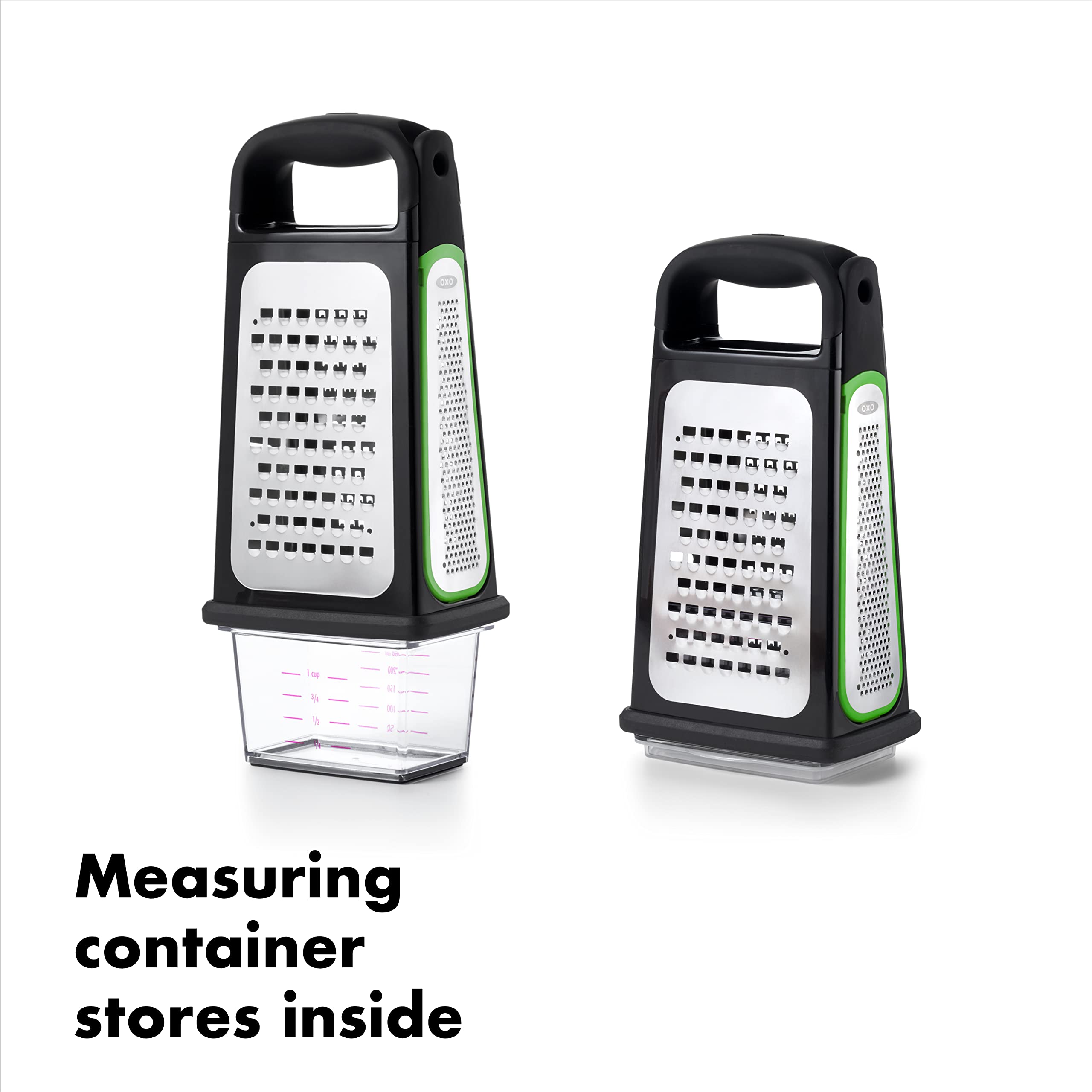 Rallado grueso en OXO Good Grips para quesos secos y zanahorias