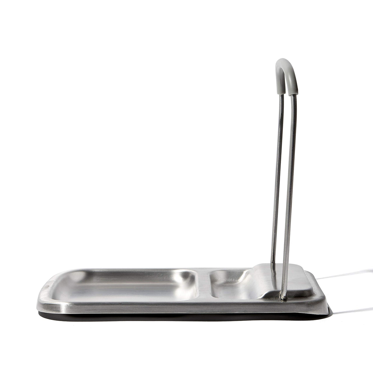 OXO Good Grips reposacucharas de acero inoxidable con tapa mantiene encimera limpia y organizada.
