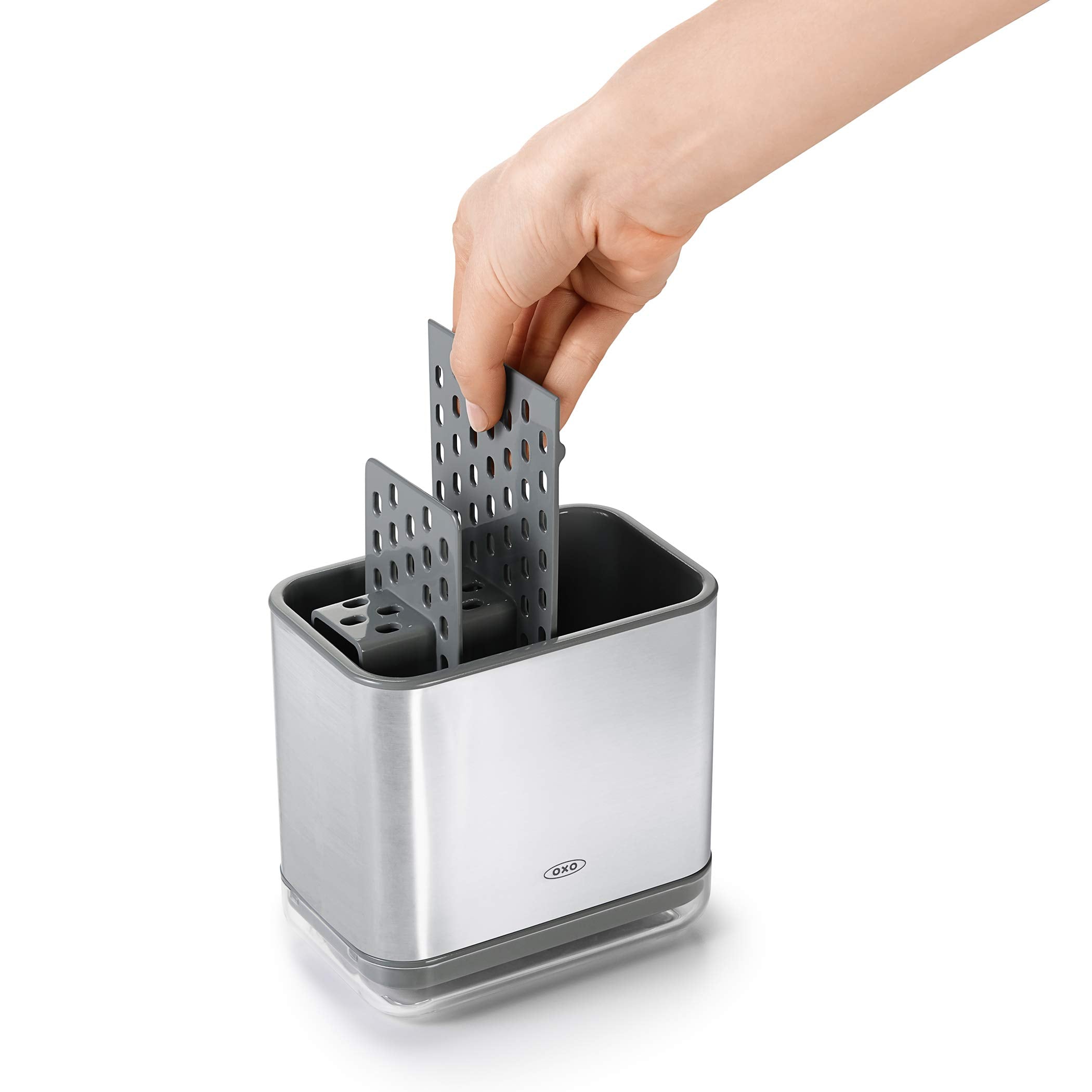 Uso práctico en la cocina con OXO Good Grips Sinkware Caddy.