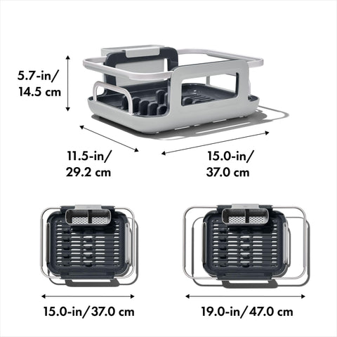 OXO Good Grips soporte para platos verticales mantiene la vajilla estable.