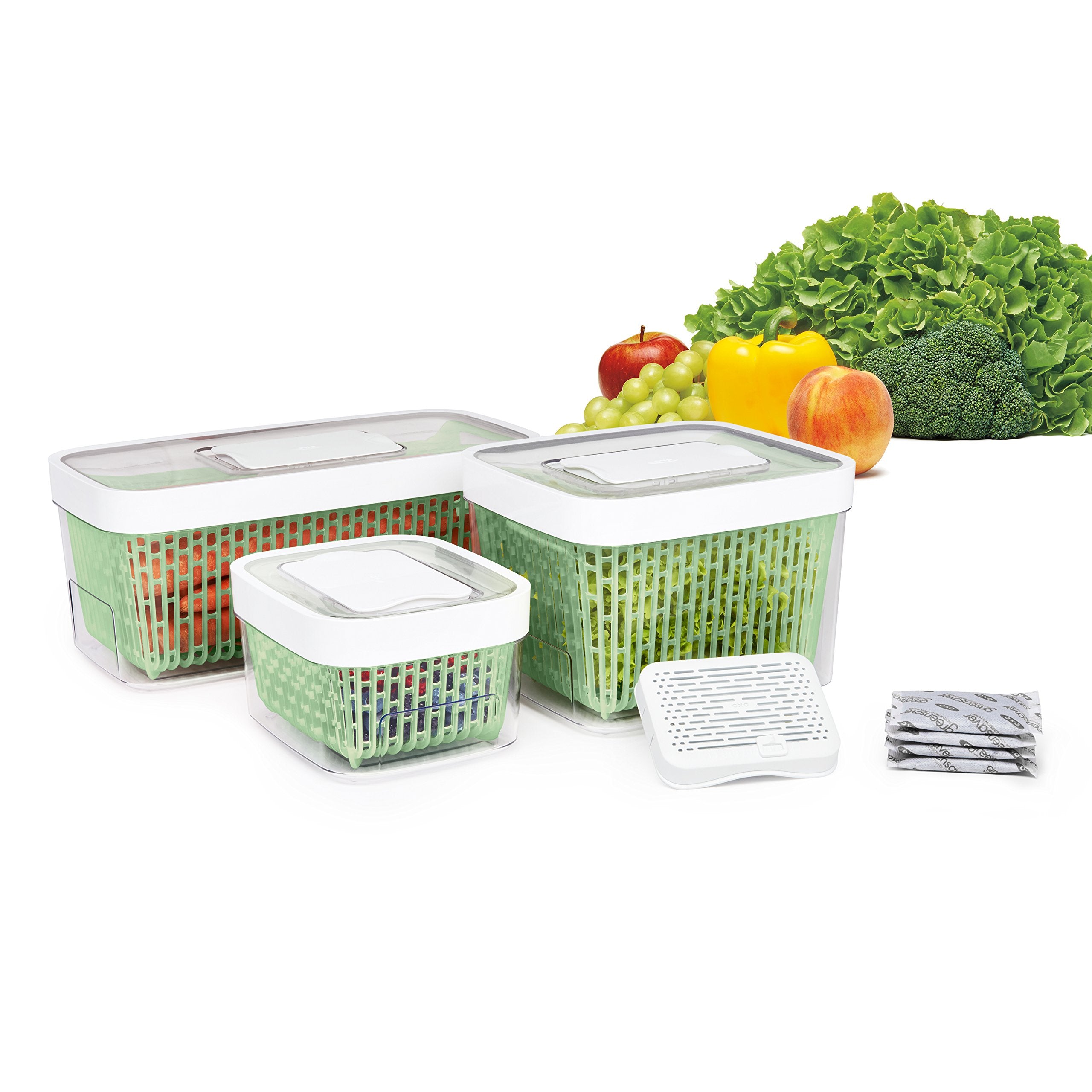OXO Good Grips contenedor blanco apto para lavavajillas para limpieza fácil