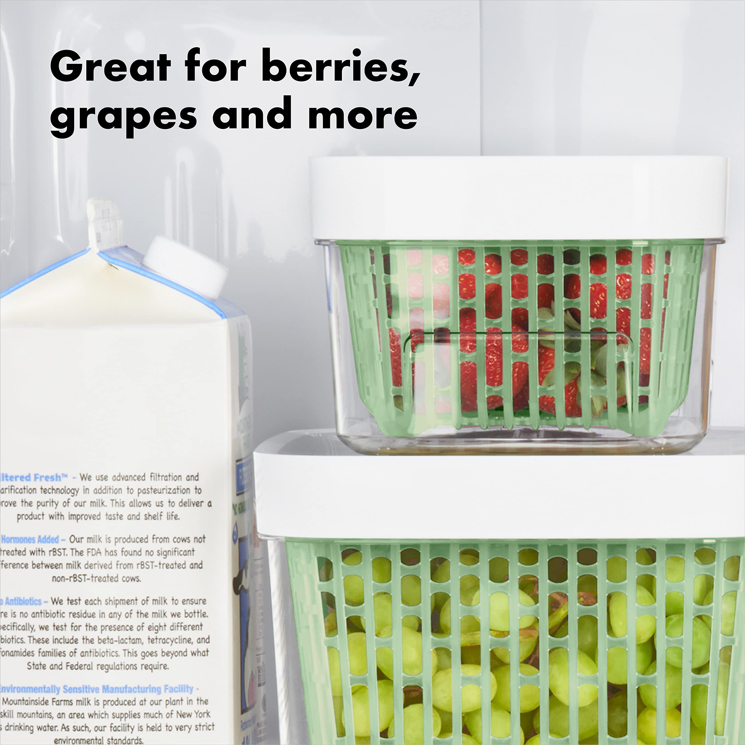 OXO Good Grips contenedor blanco con función doble como colador
