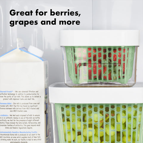 OXO Good Grips contenedor blanco con función doble como colador