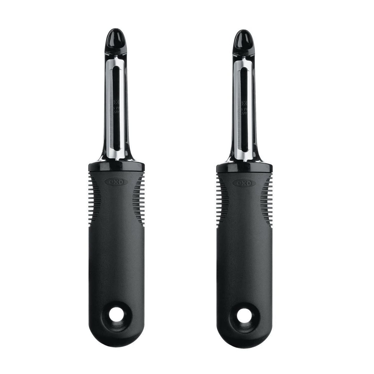 OXO Good Grips pelador giratorio, conjunto de dos, pelado suave y eficiente