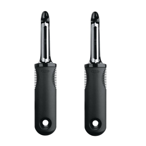 OXO Good Grips pelador giratorio, conjunto de dos, pelado suave y eficiente