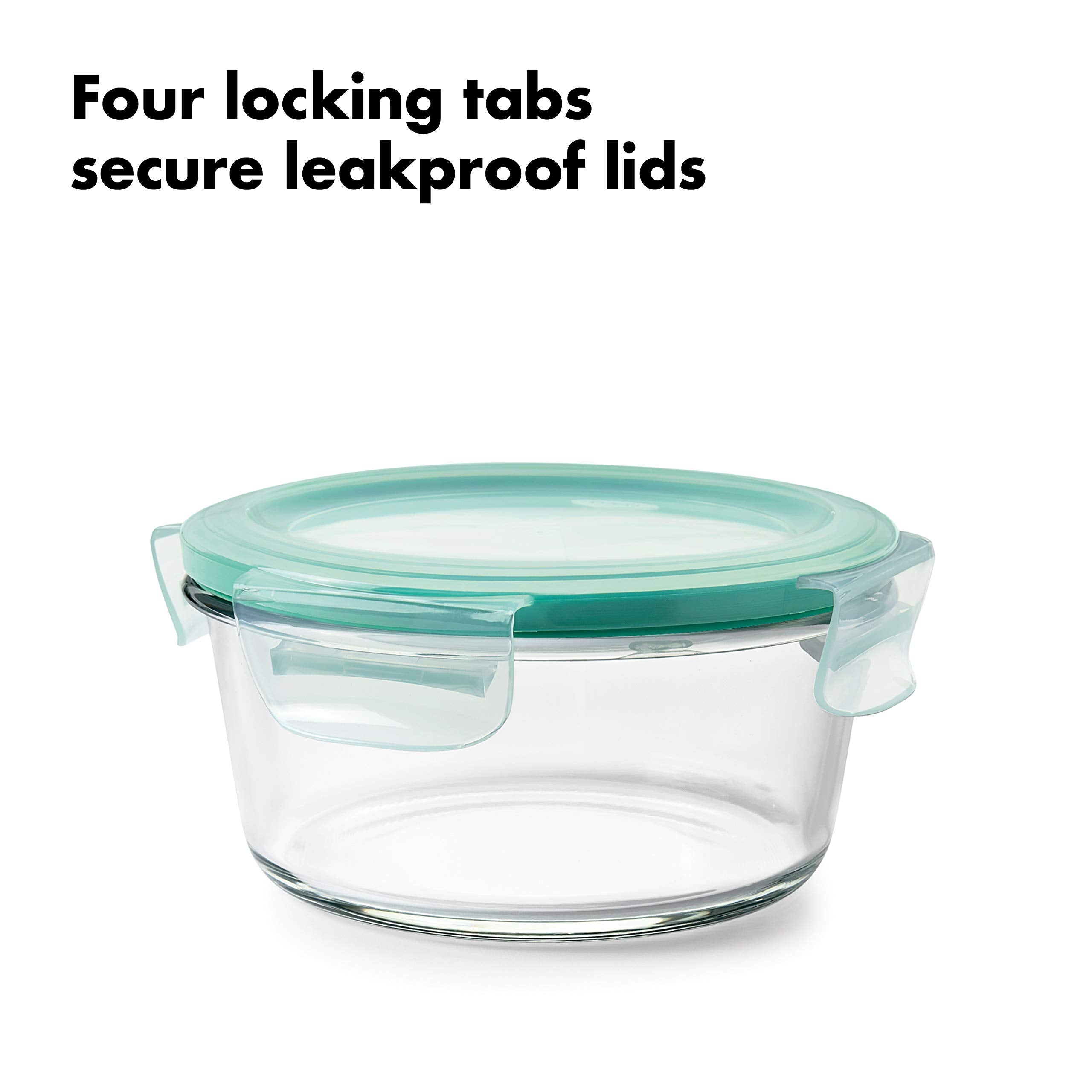 Tapas intercambiables de OXO Good Grips para sellado seguro.