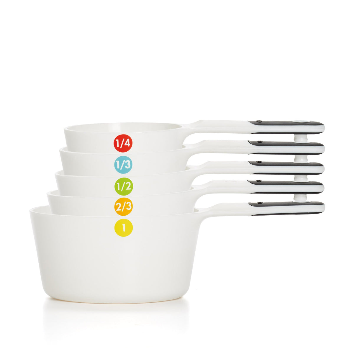 Tazas medidoras OXO Good Grips 1/4 taza; mango suave para medir con precisión.