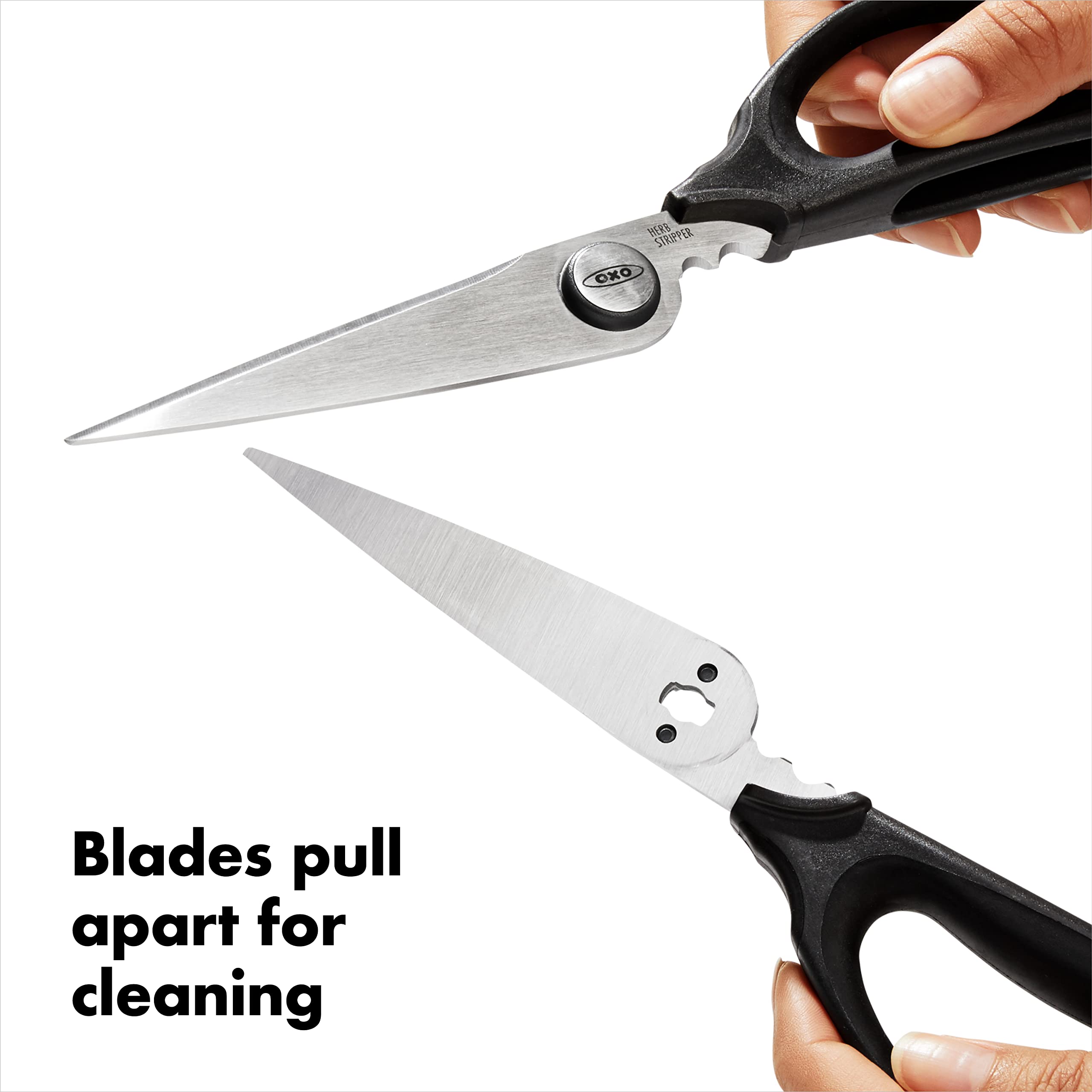 Tijeras desmontables OXO para limpieza profunda y rincones.