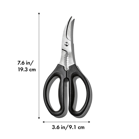 Tijeras OXO Good Grips con diseño curvado para langosta y camarones.