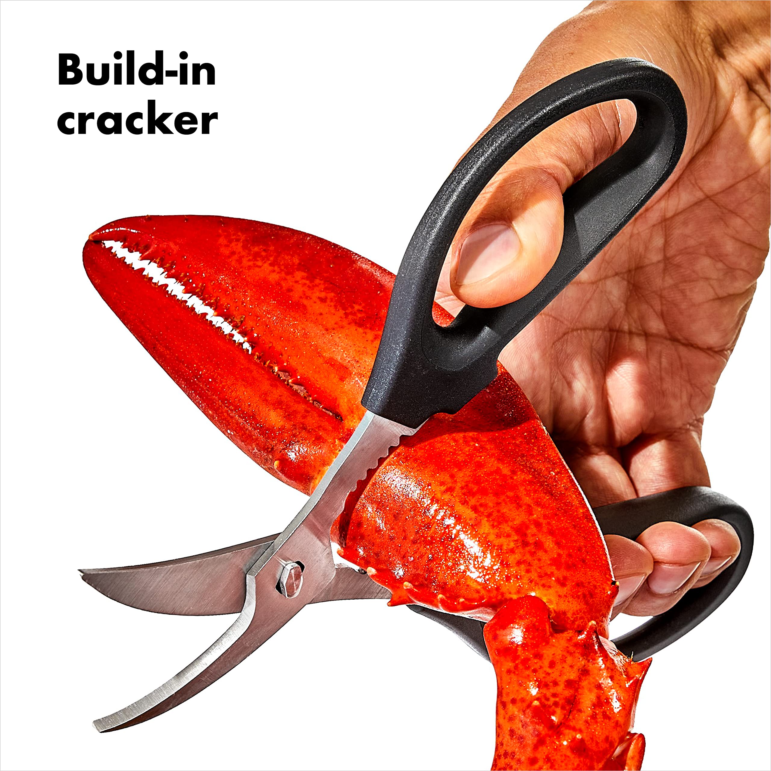 Tijeras OXO Good Grips con mangos suaves y antideslizantes.