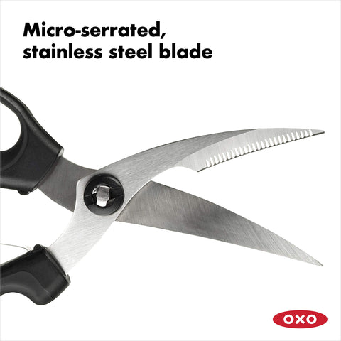 OXO tijeras para aves, ranura para huesos para estabilizar el corte
