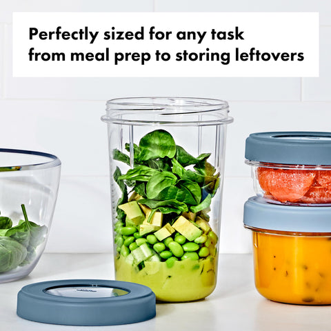 OXO Good Grips Twist & Stack 32 oz recipiente con tapa universal para porciones grandes