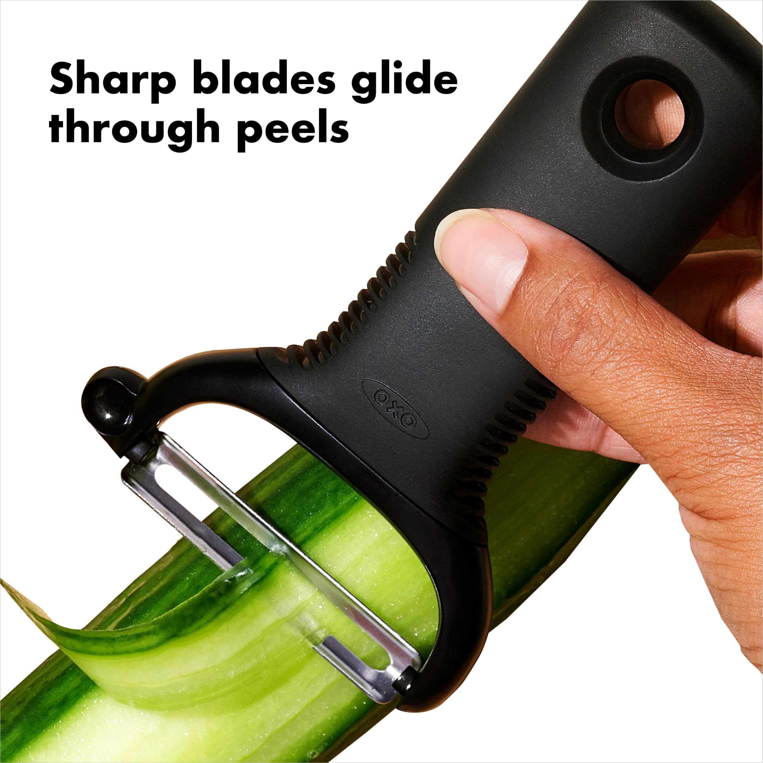 OXO Good Grips Y-Peeler, tapa removible protege la hoja entre usos