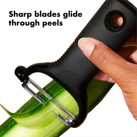 OXO Good Grips Y-Peeler, tapa removible protege la hoja entre usos
