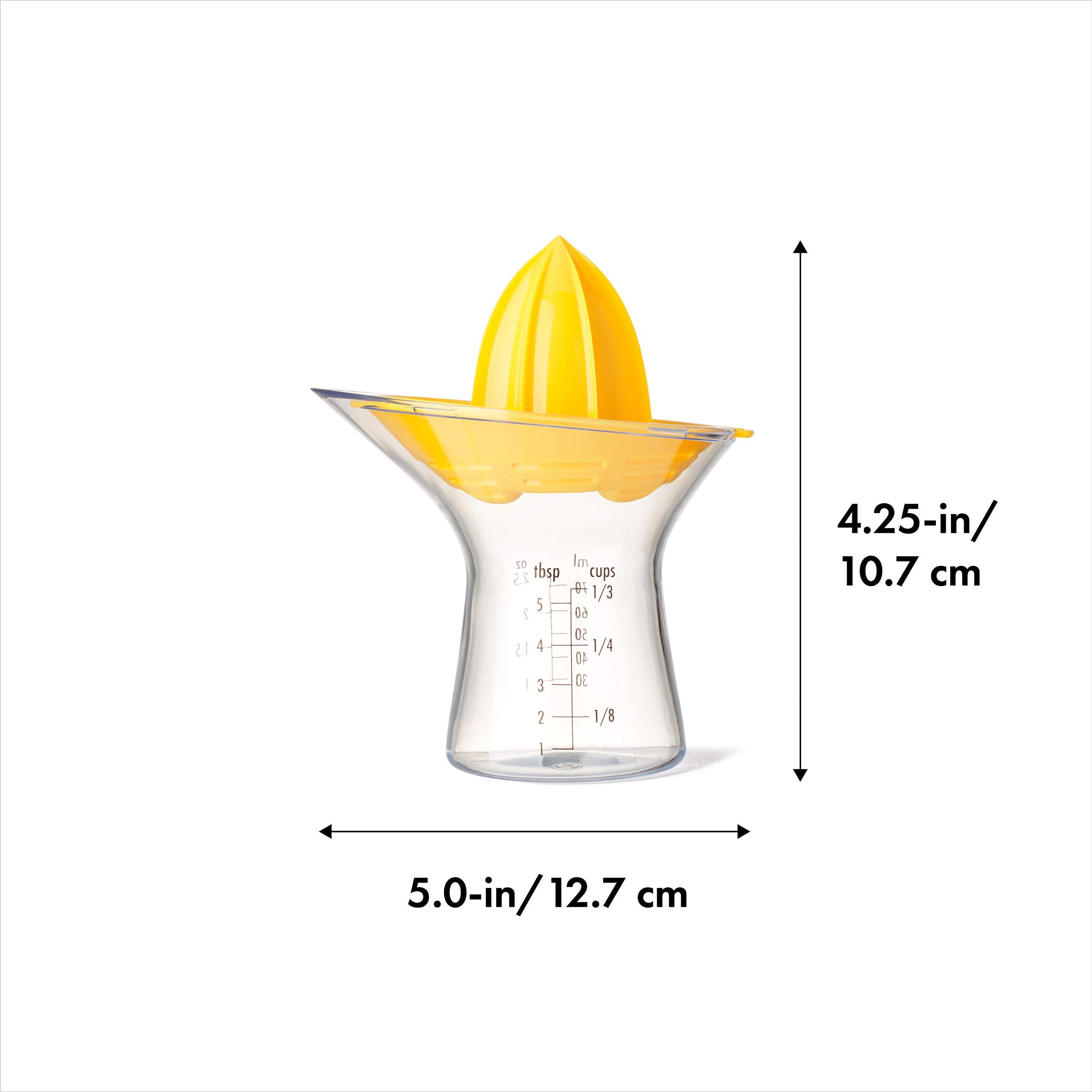 OXO Good Grips Zumo citricos, pieza reamer que se fija a la taza para mayor estabilidad.