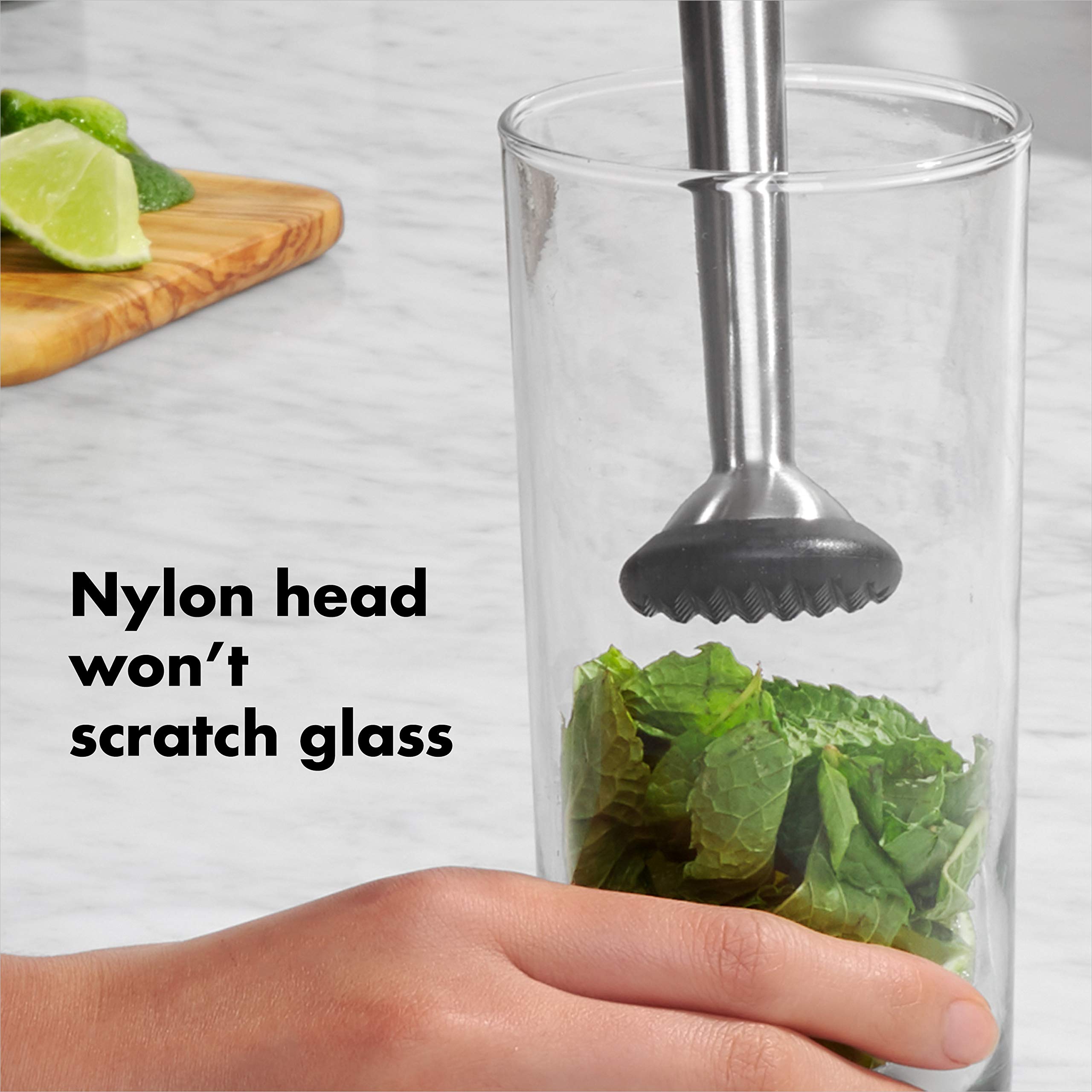 OXO SteeL Muddler ideal para mojitos y mezclas de hierbas