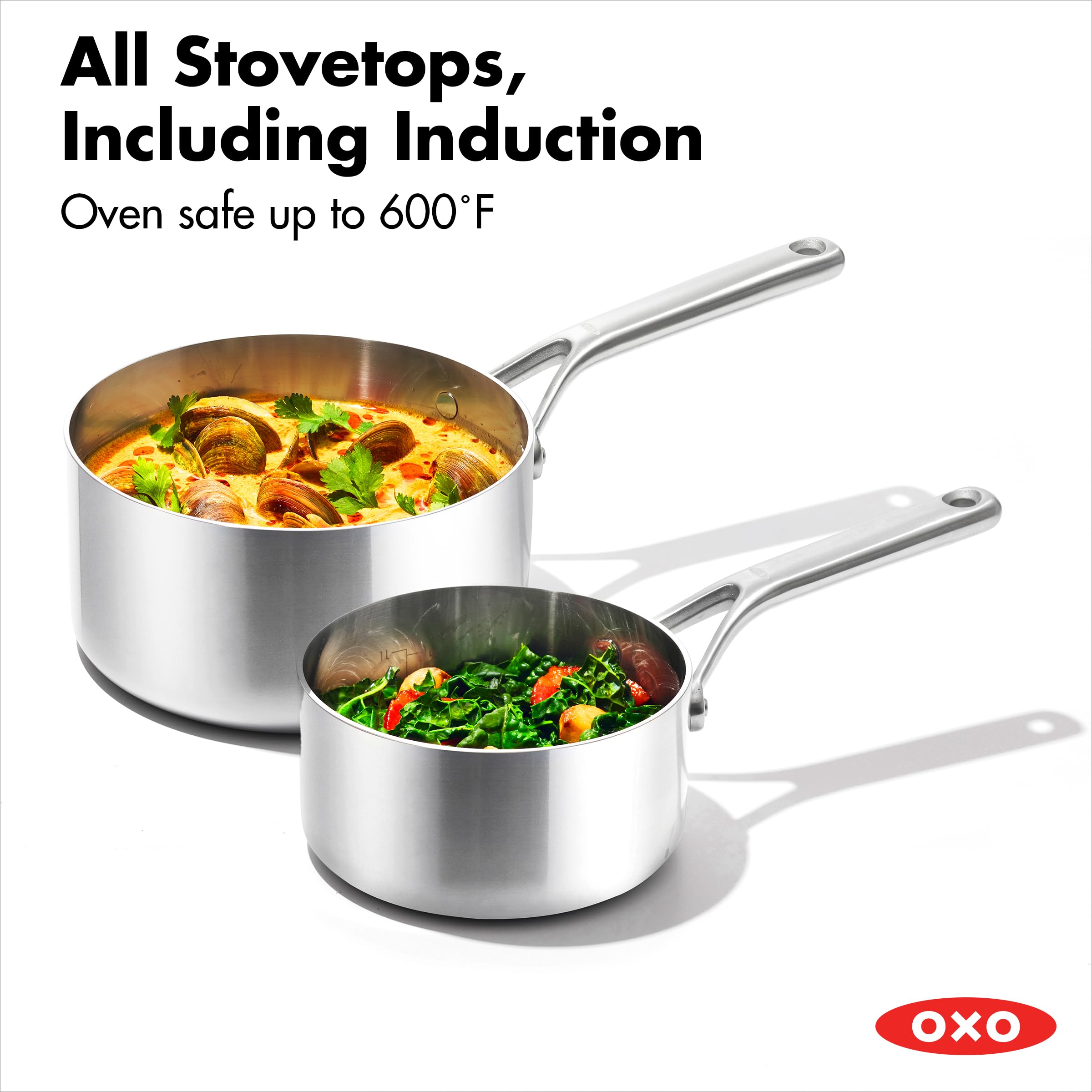 OXO Mira Tri-ply sartén para saltear 3qt con tapa para dorar y reducir jugos