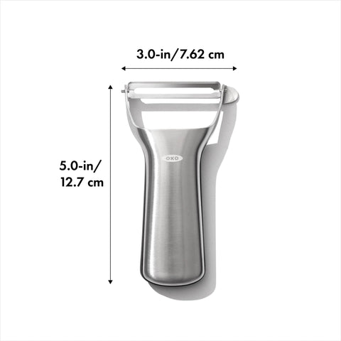 OXO pelador en Y, herramienta ideal para patatas y verduras firmes.