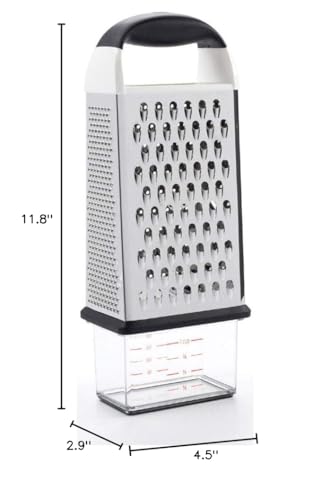 OXO Good Grips Box Grater, acabado fácil de limpiar y mantener.