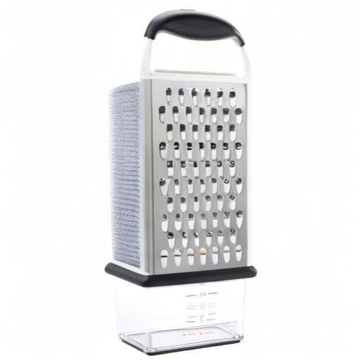 OXO Good Grips Box Grater, tapa estable para verter y almacenar.