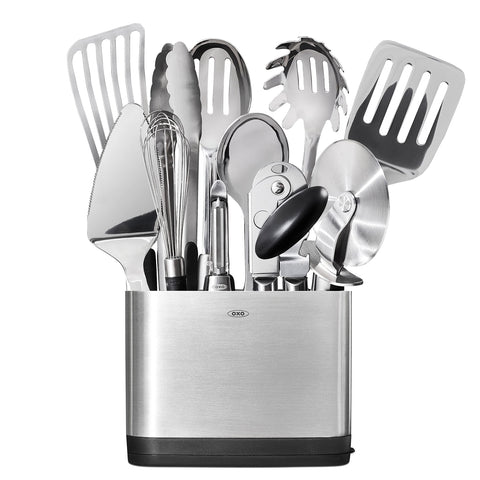 OXO set de utensilios en acero inoxidable para cocinar y servir con estilo