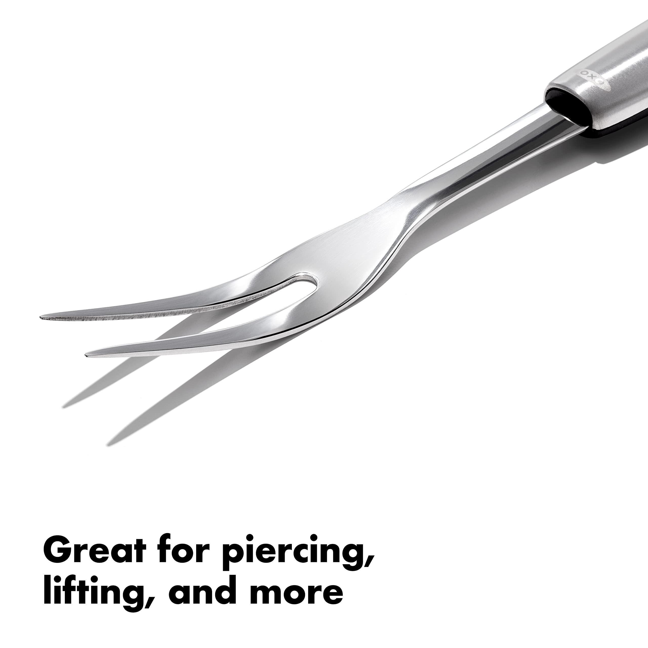 Tenedor OXO Steel para cortar y transferir carne con control