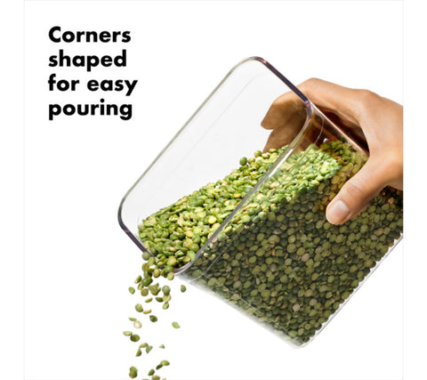 OXO Steel POP arroz en envase con sellado hermético para mayor frescura