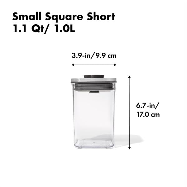 OXO Steel POP Contenedor pequeño: color gris elegante para la cocina moderna.
