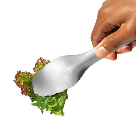 OXO pinzas de acero aptas para lavavajillas, limpieza rápida.