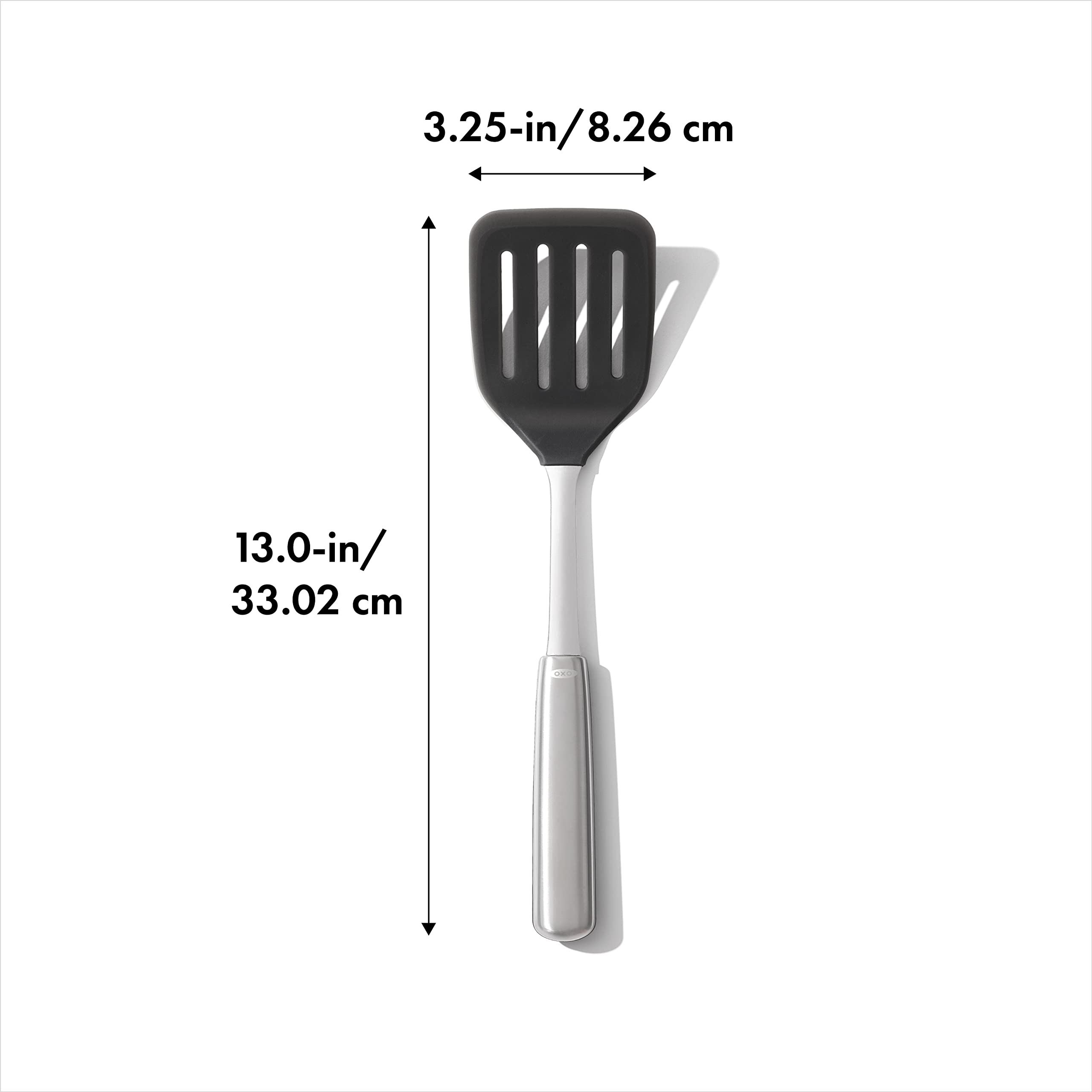 OXO Steel: mango ergonómico y antideslizante para un agarre seguro.