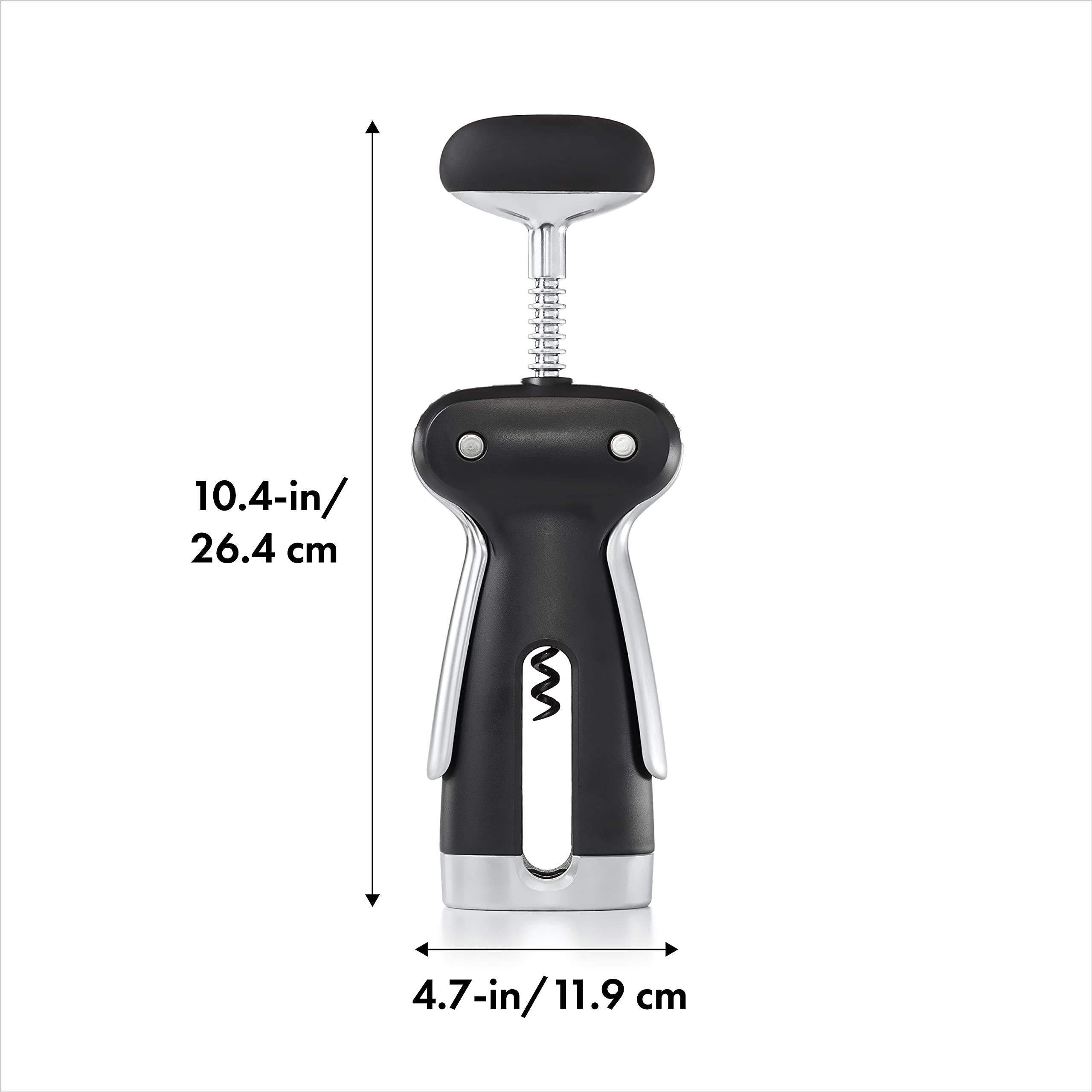 OXO SteeL sacacorchos con alas ergonómicas para elevar el corcho sin esfuerzo