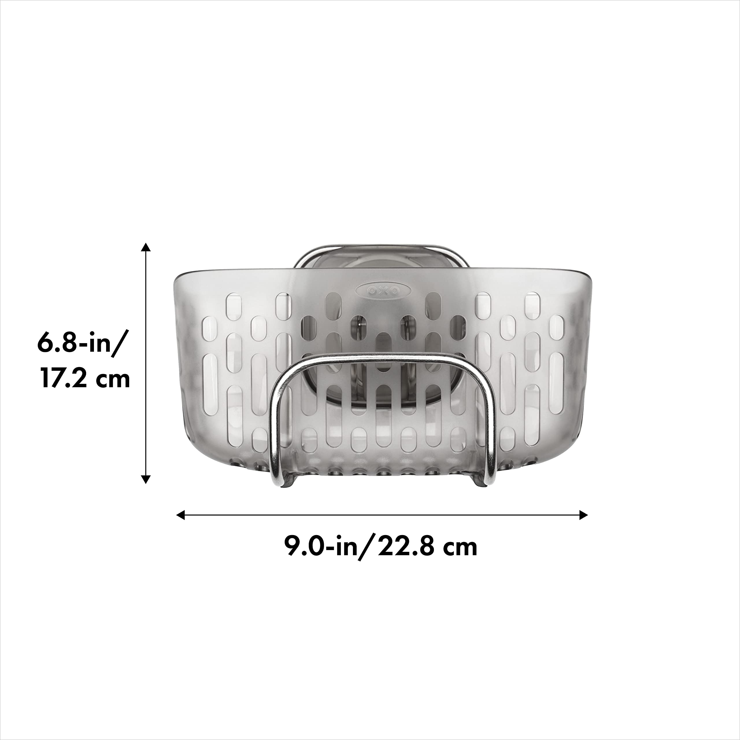 OXO StrongHold compatible con fregaderos de acero inoxidable.