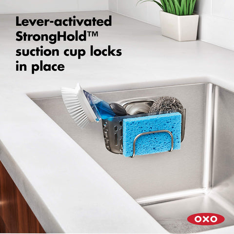 OXO StrongHold succión con palanca para fijación segura.