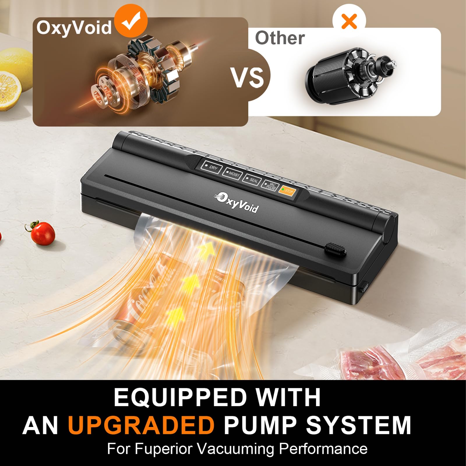 OXYVOID manguera y conector, versátil para sellado al vacío