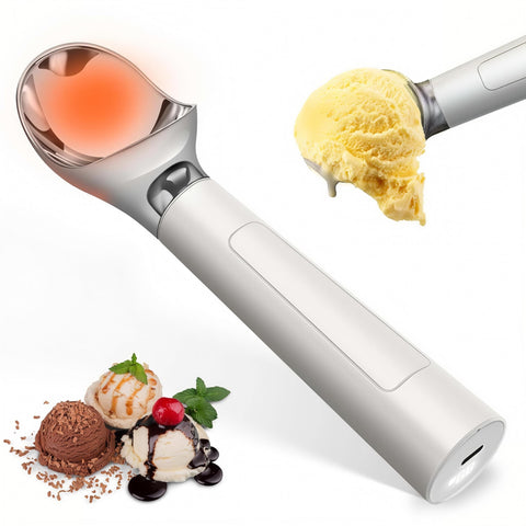 oyeftp cuchara de helado calentada con led para porciones suaves.