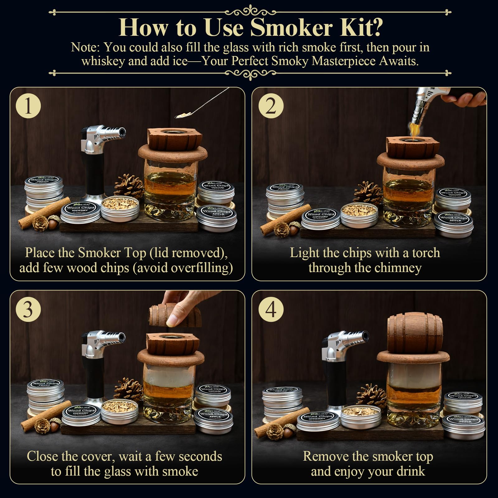 OYIMNB cuchara mango largo para mezclar y añadir humo