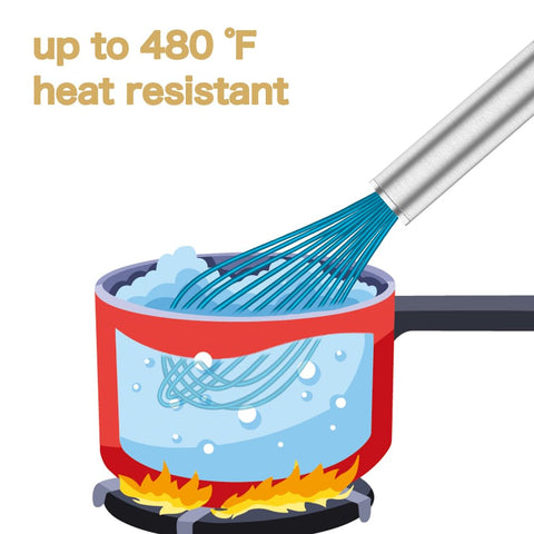 OYV batidor silicona azul, resistente al calor para cocinar.