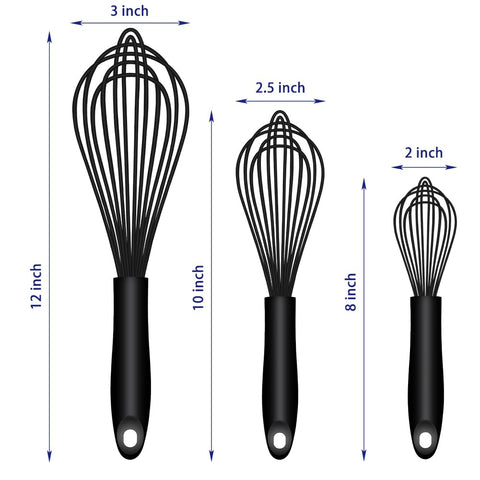 OYV set de 3 batidores de silicona para múltiples preparaciones.
