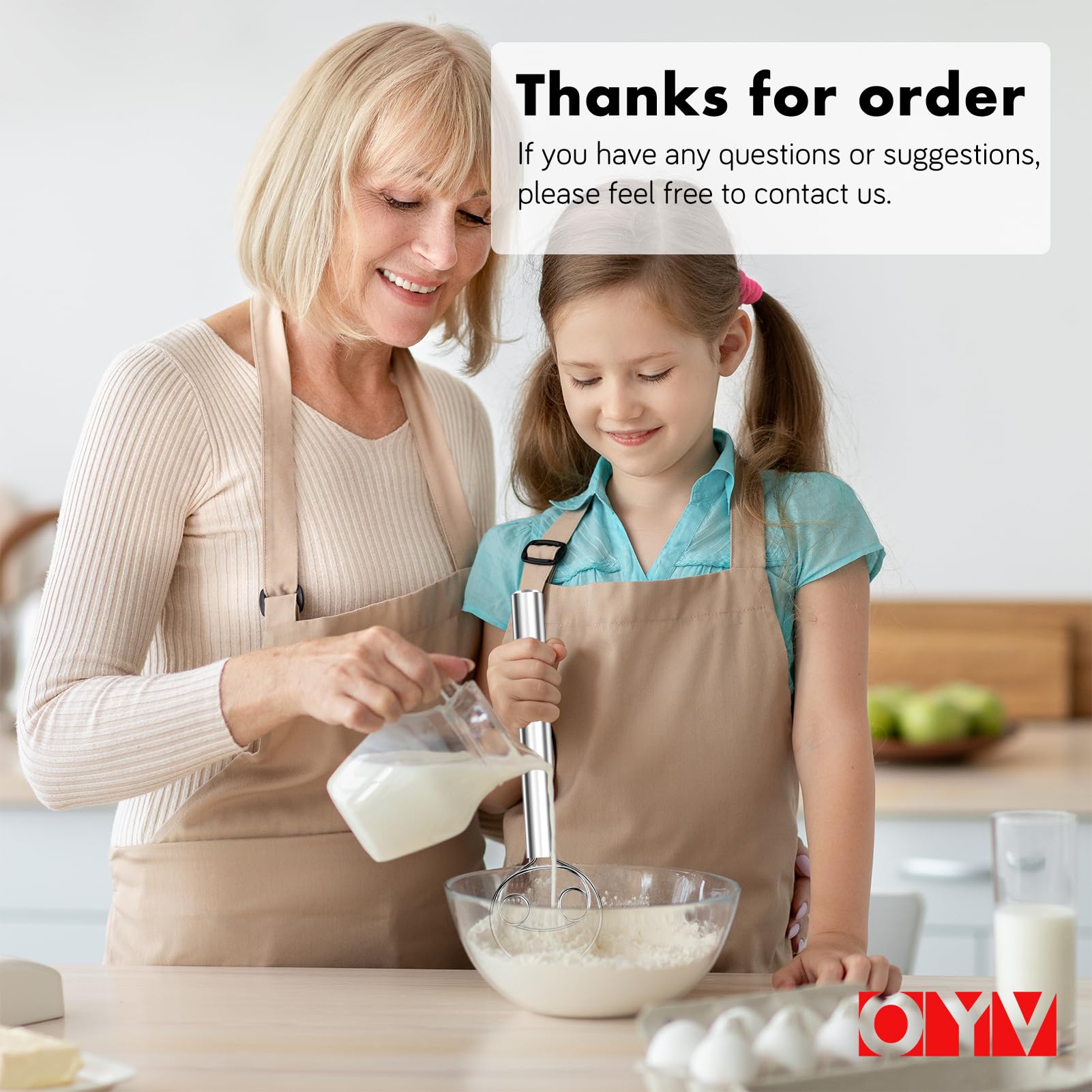 OYV batidor versátil para masa, bizcochos, masa madre y más.