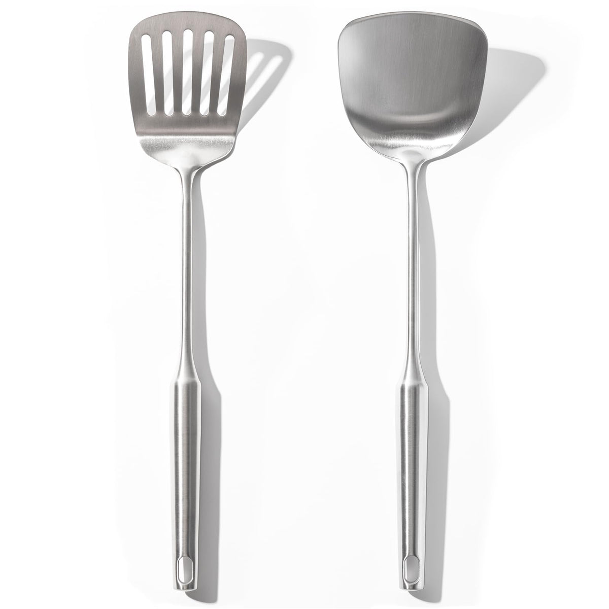 OYV espátulas 18/10 en acero inoxidable, juego de dos para cocinar con durabilidad