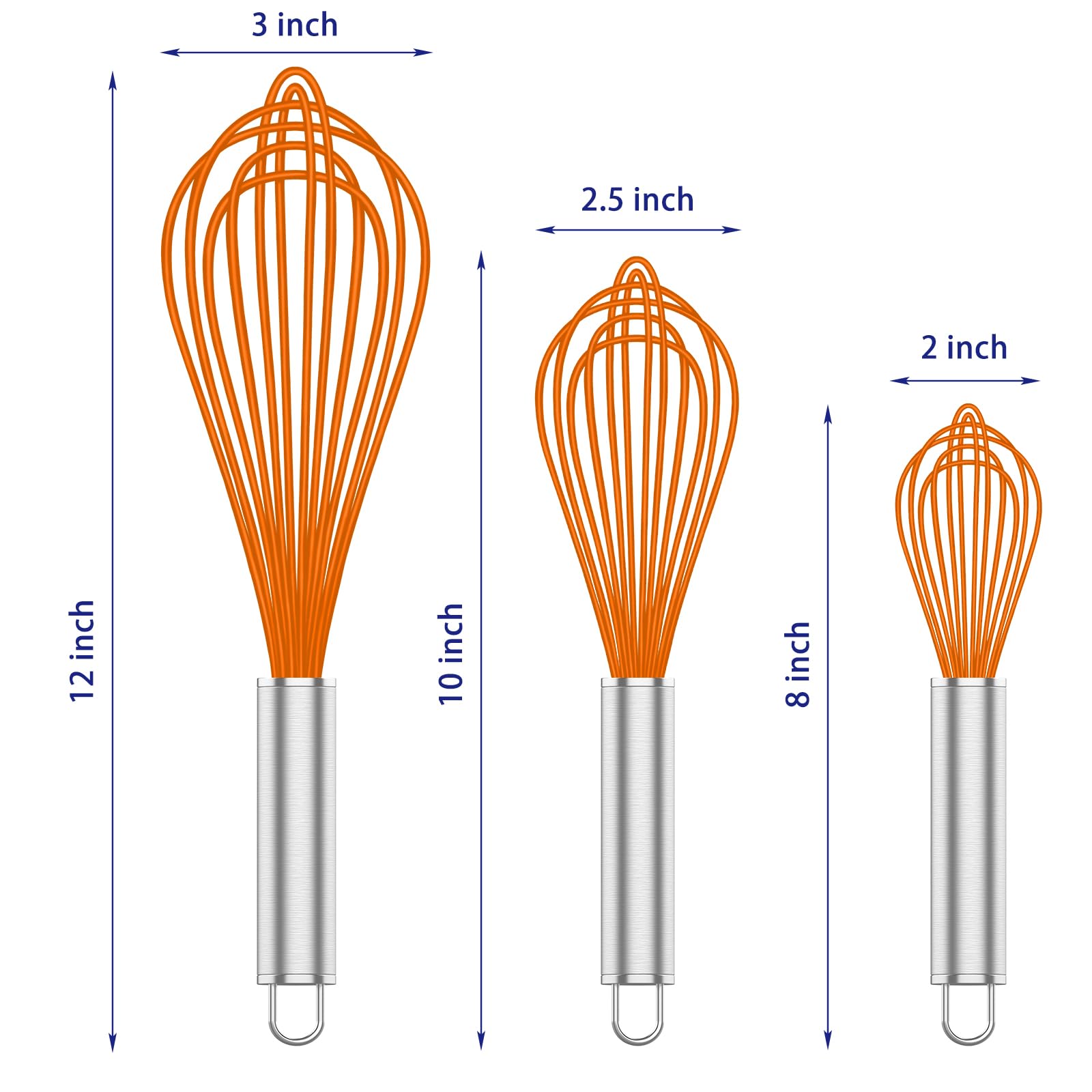 OYV set de 3 batidores, versatilidad para recetas grandes y pequeñas.