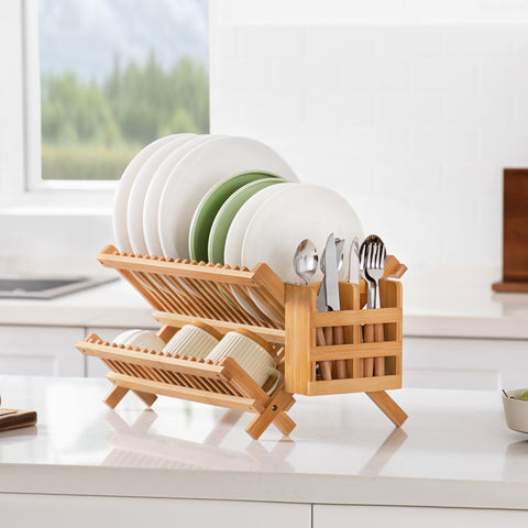 Oyydecor portacubiertos con drenaje y ventilación para secado rápido.