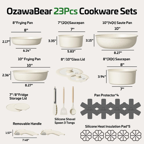 Revestimiento cerámico doble de OzawaBear para cocción sin teflón.