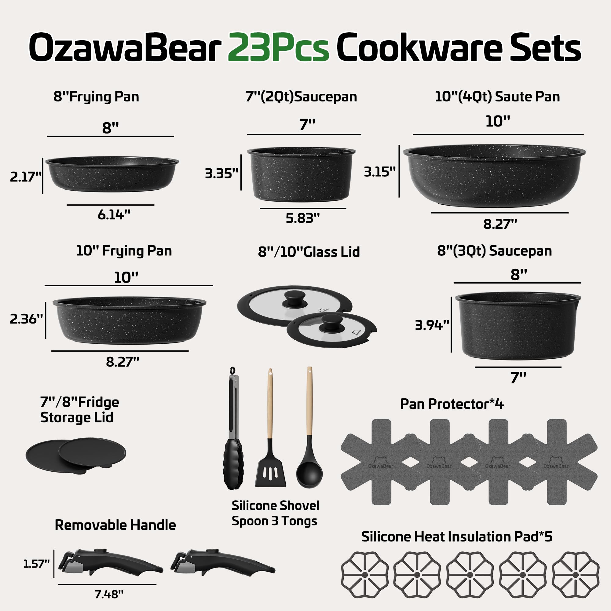 OzawaBear revestimiento cerámico sin teflón facilita desmoldeo