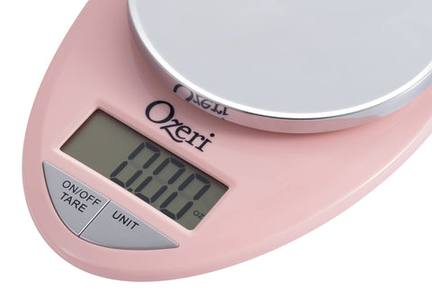 Ozeri Pro: base cromada y plataforma de pesaje elegante.