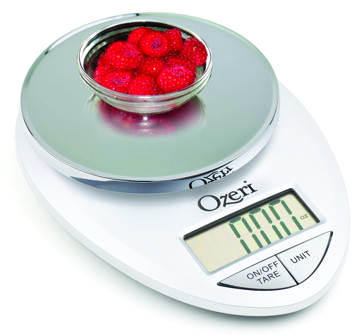 Ozeri Pro: superficie de acero cromado fácil de limpiar.